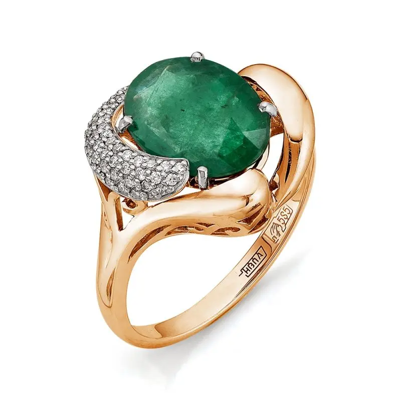 Кольцо декоративное из комбинированного золота