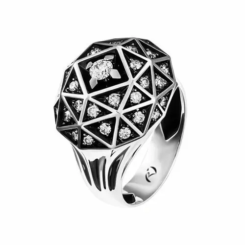 Кольцо декоративное из белого золота