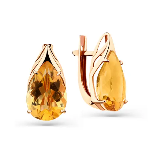 Серьги с английским замком из красного золота