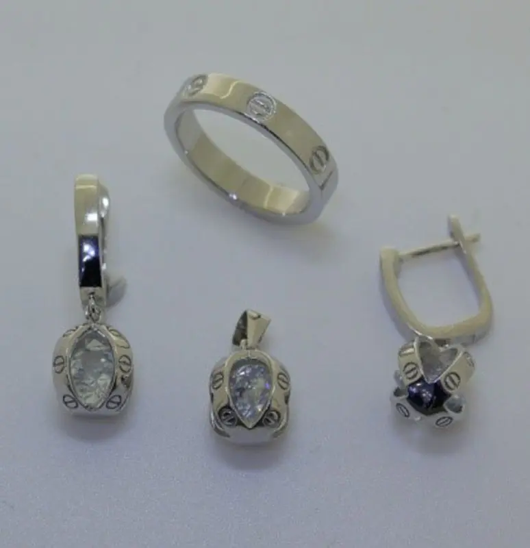 Серьги подвесные из серебра