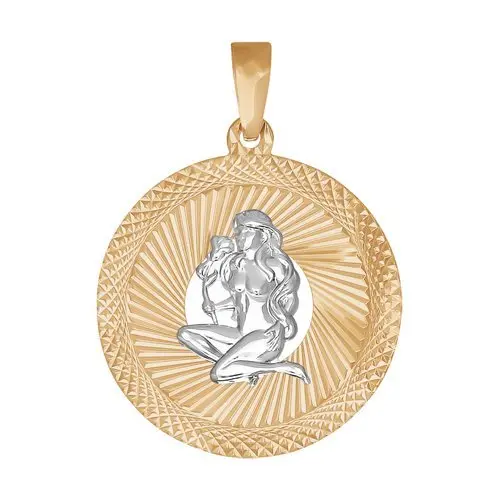 Подвеска знак зодиака из комбинированного золота