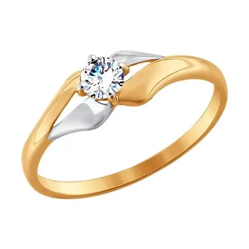 Кольцо декоративное из комбинированного золота