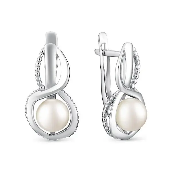 Серьги с английским замком из серебра