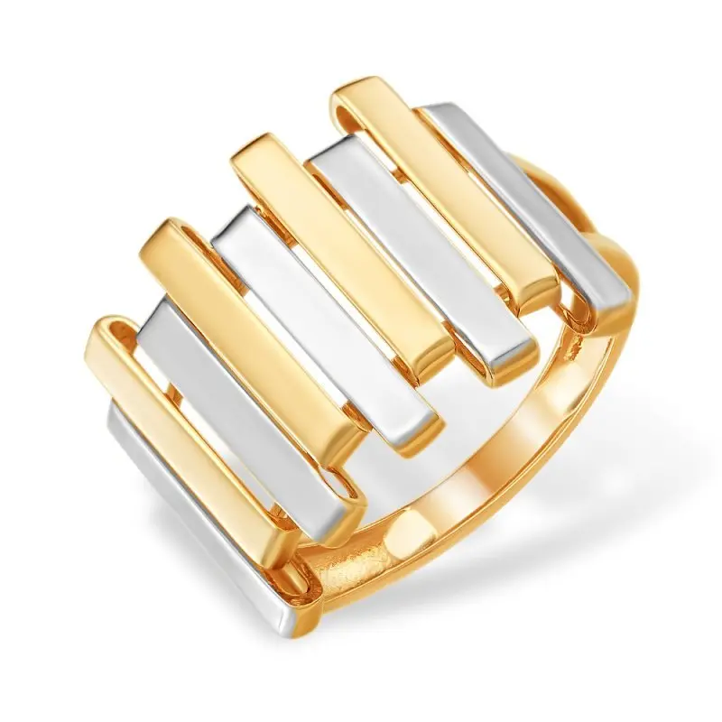 Кольцо декоративное из комбинированного золота