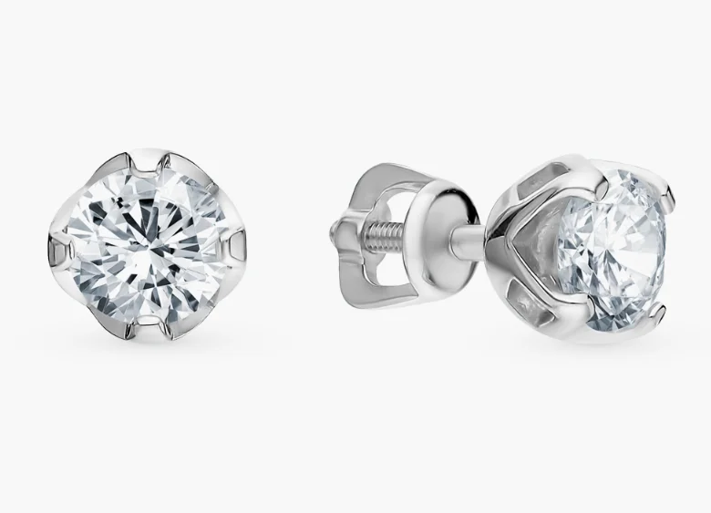 Серьги пуссеты из серебра