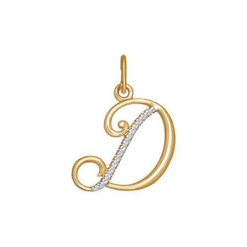 Подвеска буква из комбинированного золота