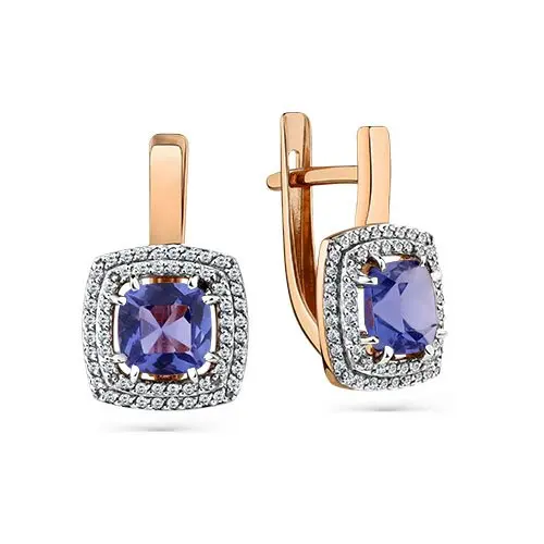 Серьги с английским замком из красного золота