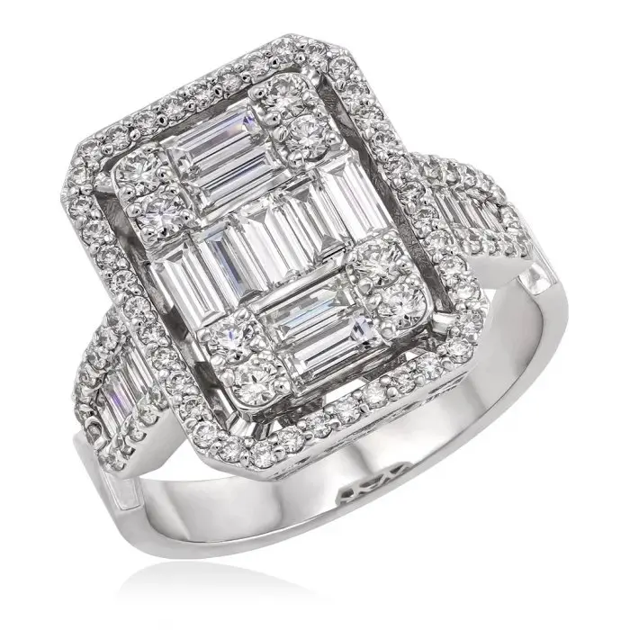 Кольцо декоративное из белого золота