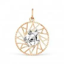 Подвеска знак зодиака из комбинированного золота