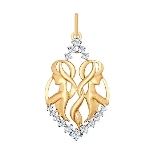 Подвеска знак зодиака из красного золота