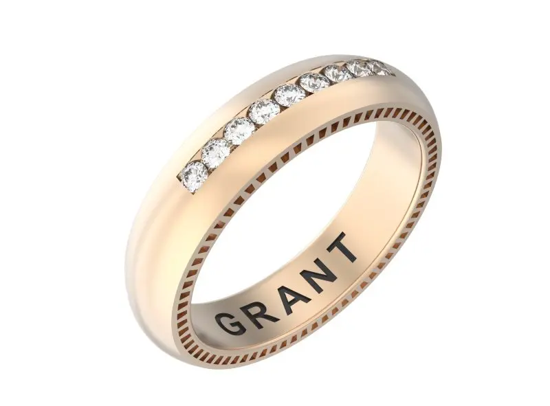 Кольцо обручальное из красного золота