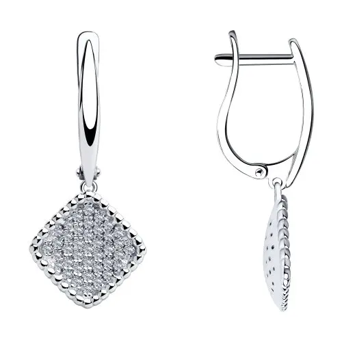 Серьги подвесные из серебра