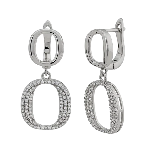 Серьги подвесные из серебра