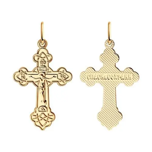 Подвеска крест из красного золота