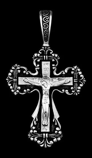 Подвеска крест из серебра