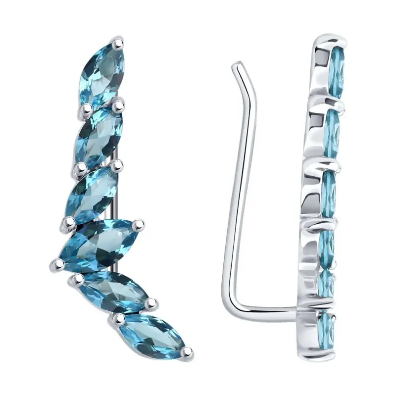 Серьги зажимы из серебра