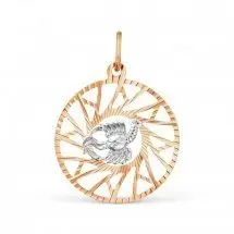 Подвеска знак зодиака из комбинированного золота