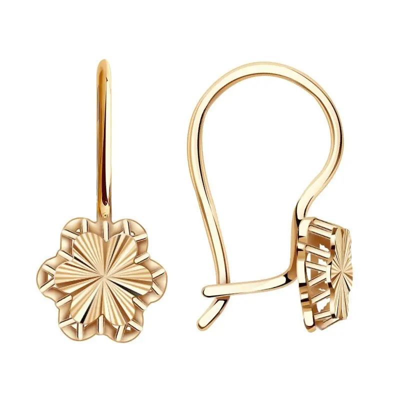 Серьги детские из красного золота