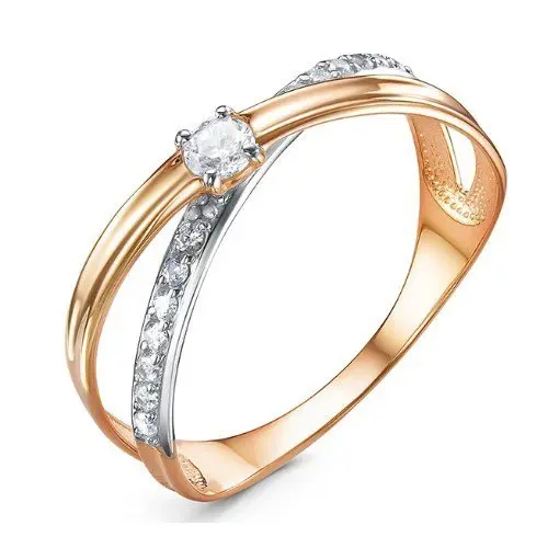 Кольцо декоративное из комбинированного золота