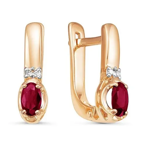 Серьги с английским замком из красного золота