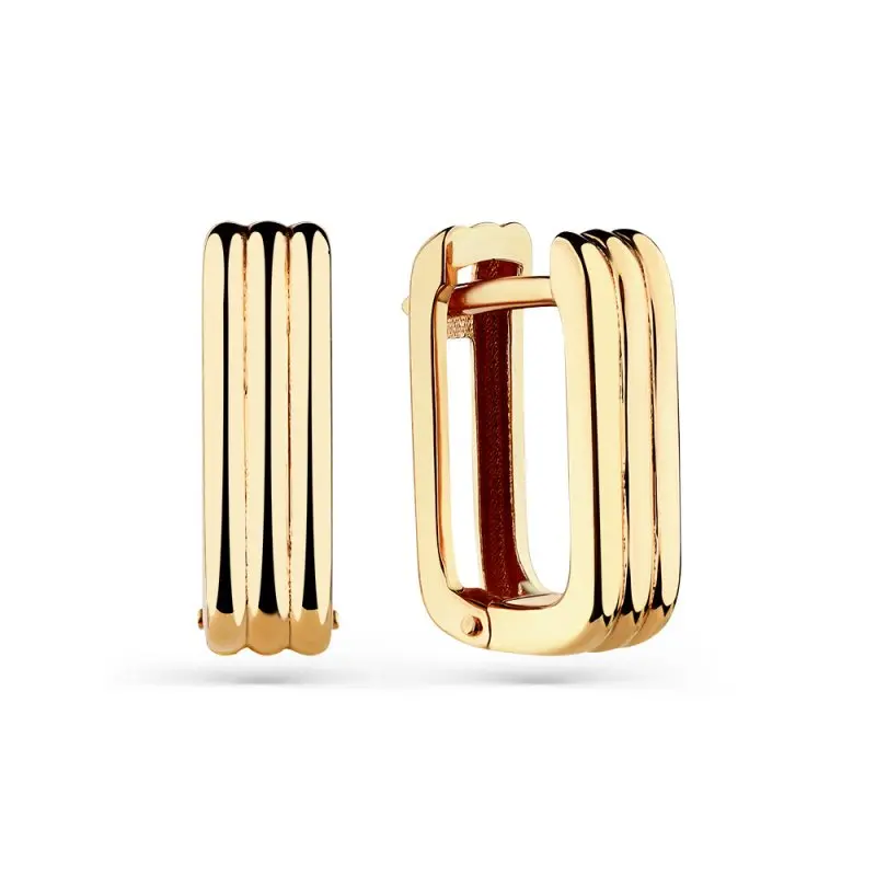 Серьги с английским замком из красного золота