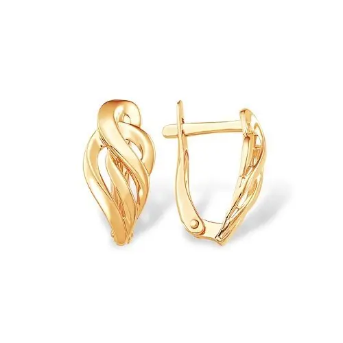 Серьги с английским замком из красного золота