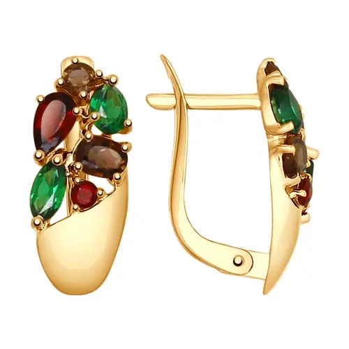 Серьги с английским замком из красного золота