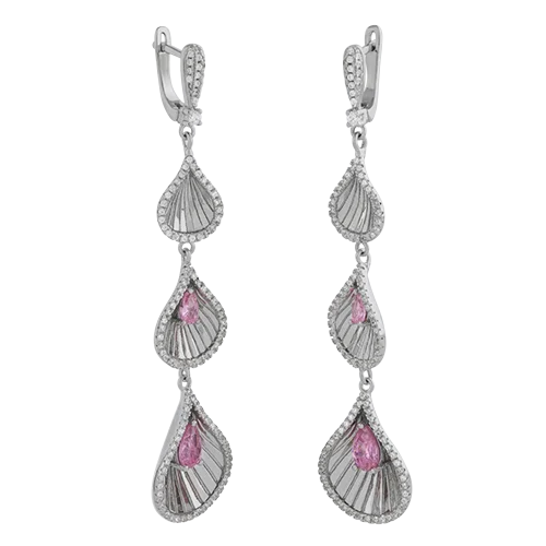 Серьги подвесные из серебра