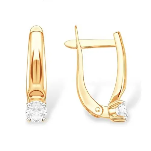 Серьги с английским замком из красного золота