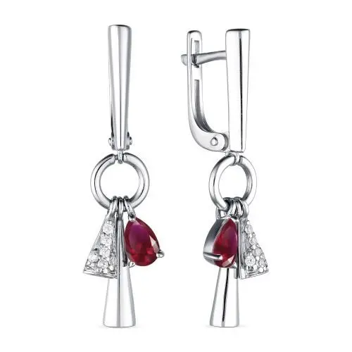 Серьги подвесные из серебра