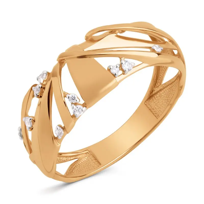 Кольцо декоративное из красного золота