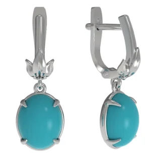 Серьги подвесные из серебра