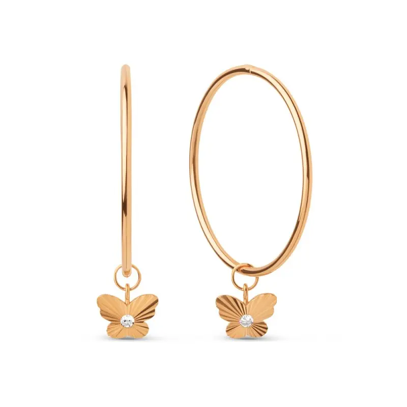 Серьги конго из красного золота