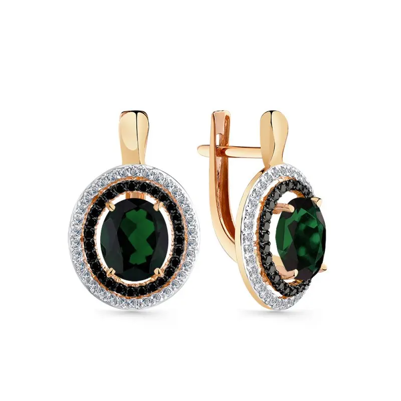 Серьги с английским замком из красного золота