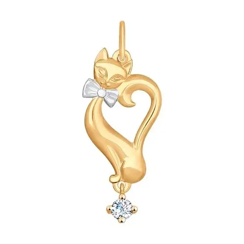 Подвеска декоративная из комбинированного золота