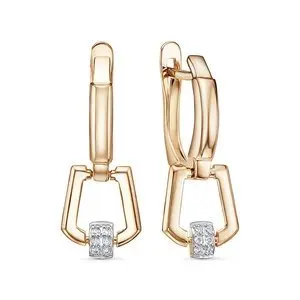 Серьги подвесные из красного золота