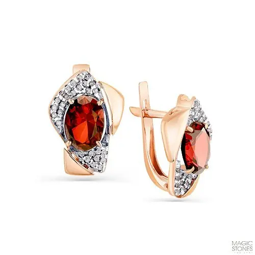 Серьги с английским замком из красного золота