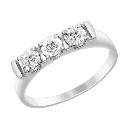 Кольцо декоративное из белого золота