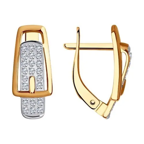 Серьги с английским замком из красного золота