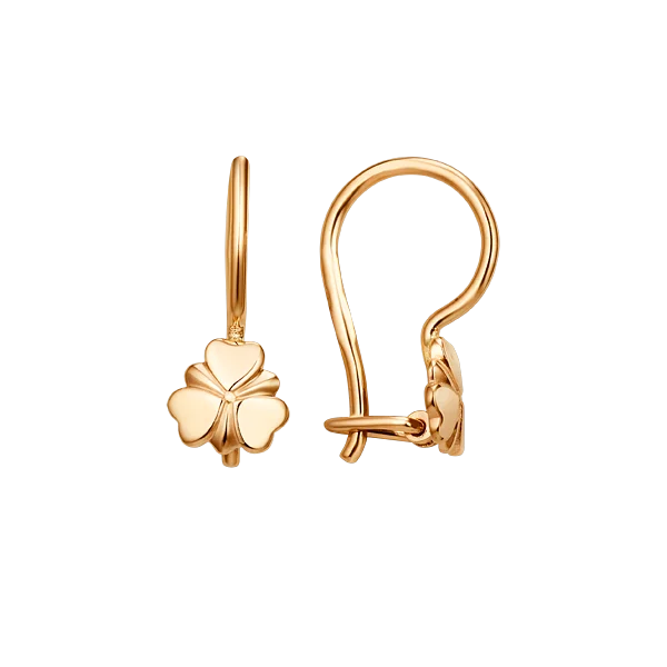 Серьги детские из красного золота