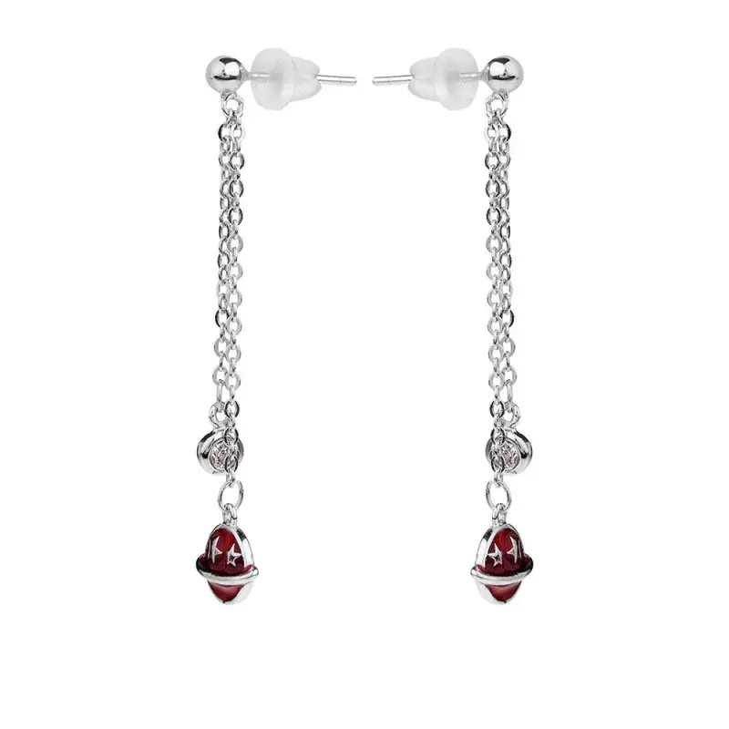 Серьги подвесные из серебра