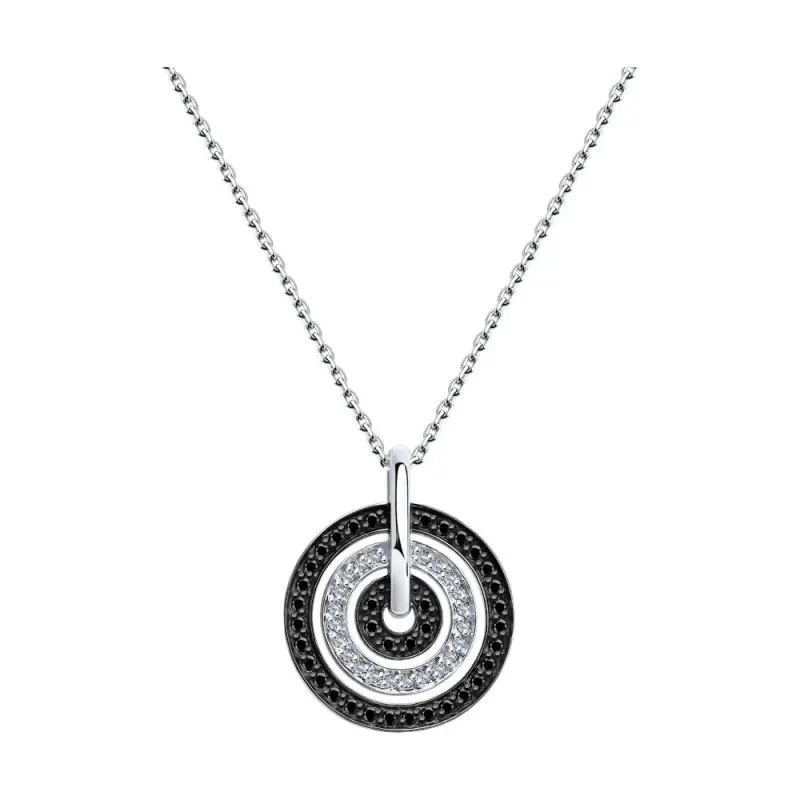 Цепь колье из белого золота