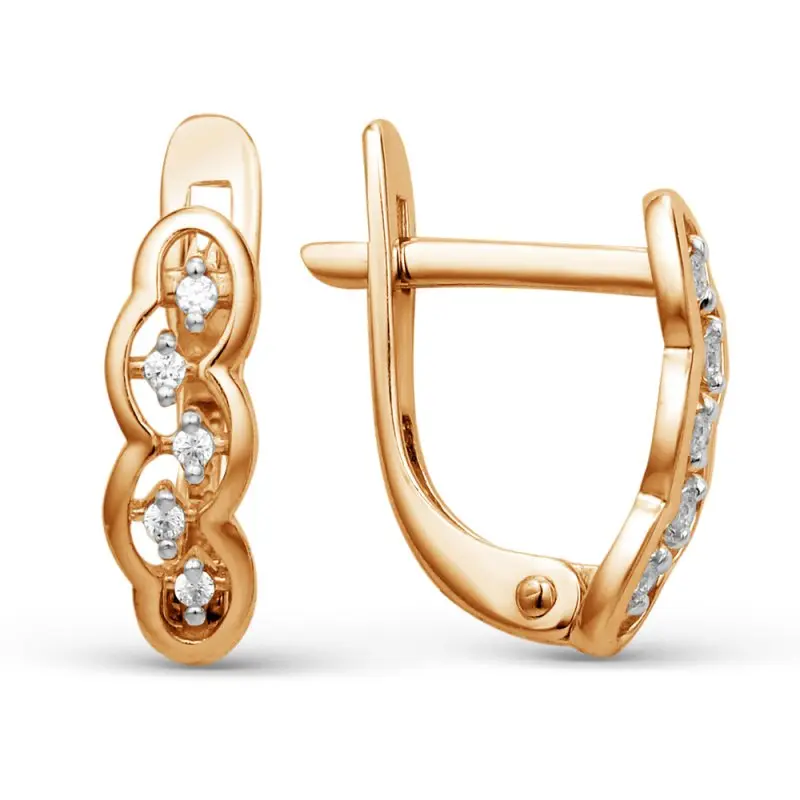 Серьги детские из красного золота