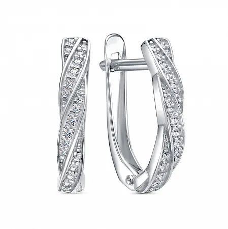 Серьги с английским замком из серебра