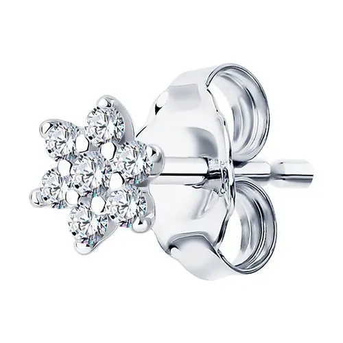Серьги одиночные из серебра вид 1