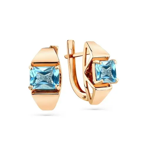 Серьги с английским замком из красного золота