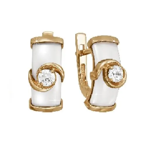 Серьги с английским замком из красного золота