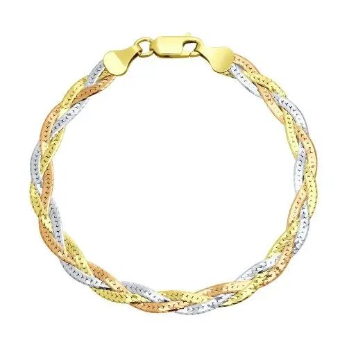 Браслет цепочный из позолоты без вставок