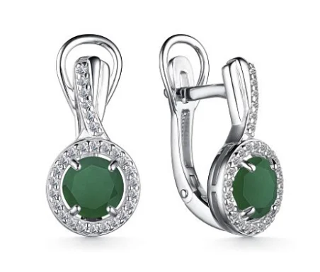 Серьги с английским замком из серебра