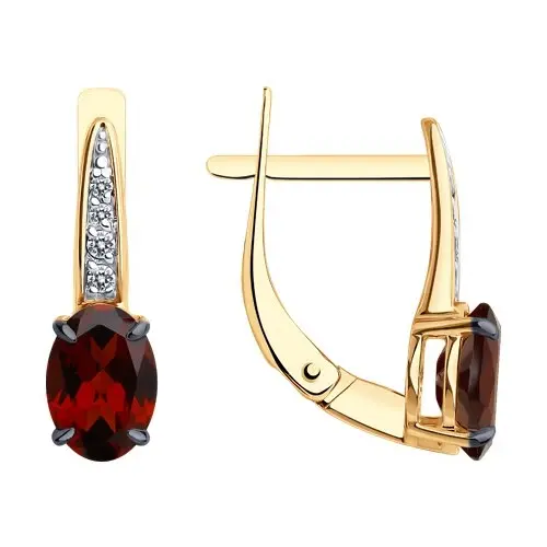 Серьги с английским замком из красного золота